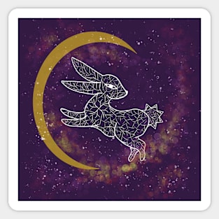 Purple lunar hare Sticker